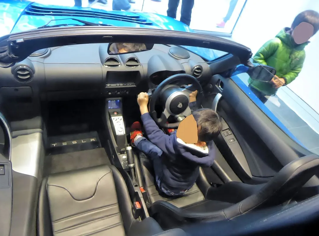 The interior of a Tesla Roadster